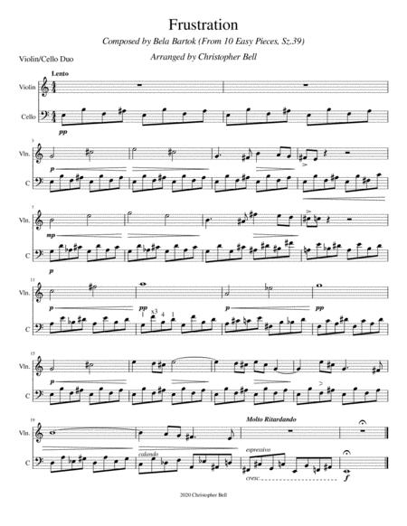 Bela Bartok Frustration From 10 Easy Pieces Violin Cello Duet Page 2