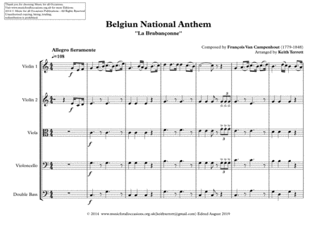Belgiun National Anthem La Brabanonne For String Orchestra Page 2