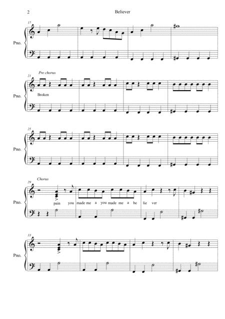 Believer Imagine Dragon Easy Piano Page 2