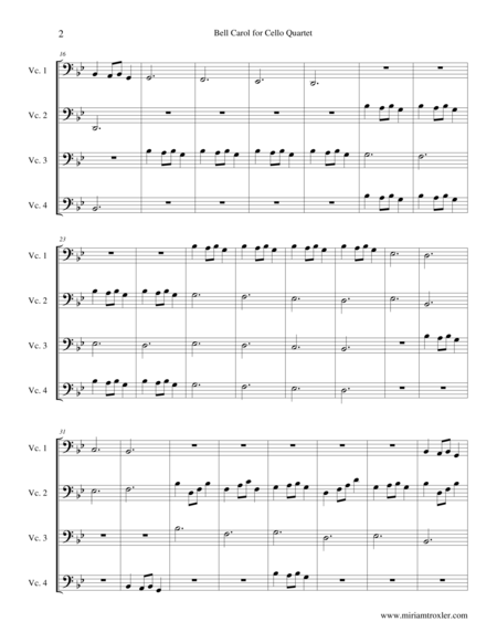 Bell Carol For Cello Quartet Page 2