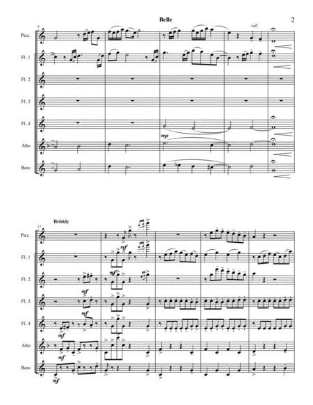 Belle From Beauty The Beast Flute Choir Page 2