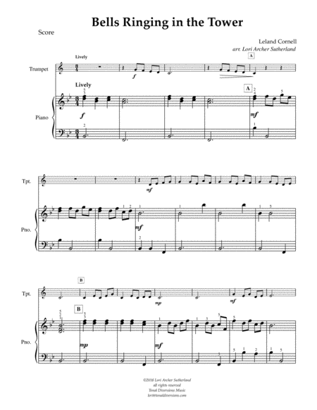 Bells Ringing In The Tower For Beginner Trumpet Piano Page 2