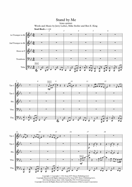 Ben E King Stand By Me Brass Quintet Page 2