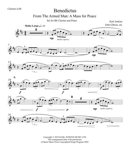 Benedictus By Karl Jenkins Set For Bb Clarinet And Piano Page 2