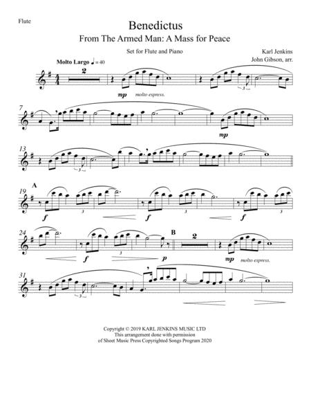 Benedictus By Karl Jenkins Set For Flute And Piano Page 2