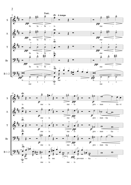 Benedictus Es Domine Sacred Motet For 6 Voices A Cappella Page 2