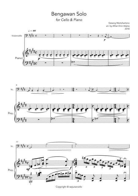 Bengawan Solo For Cello Piano Page 2