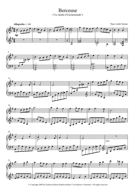 Berceuse For Piano Page 2