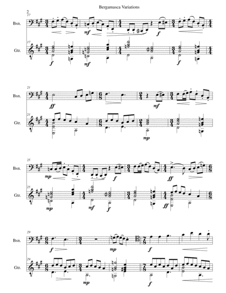 Bergamasca Variations For Bassoon And Guitar Page 2