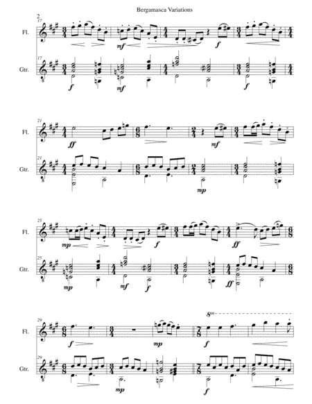 Bergamasca Variations For Flute And Guitar Page 2