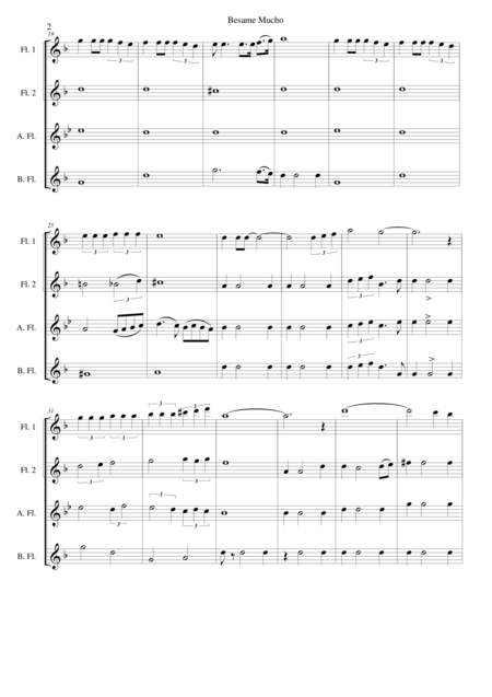 Besame Mucho For Flute Quartet Page 2