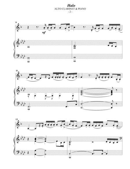 Beyonce Halo For Alto Clarinet Piano Page 2