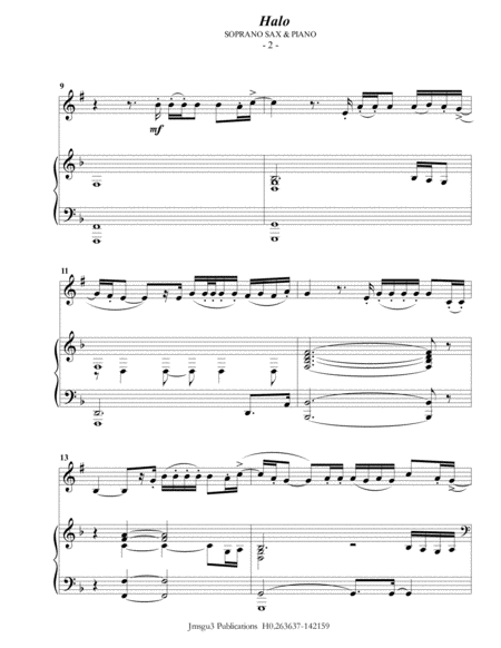 Beyonce Halo For Soprano Sax Piano Page 2