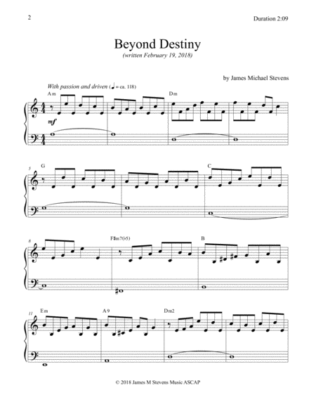 Beyond Destiny Piano Composition Page 2