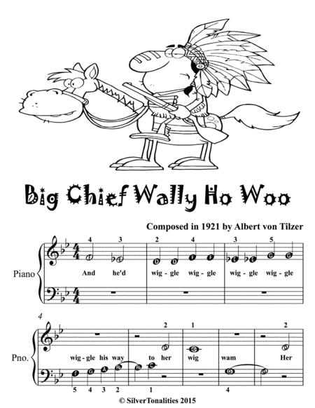 Big Chief Wally Ho Woo Beginner Piano Sheet Music Page 2
