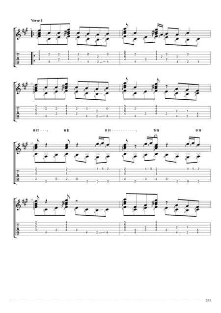 Billie Jean Solo Guitar Tablature Page 2