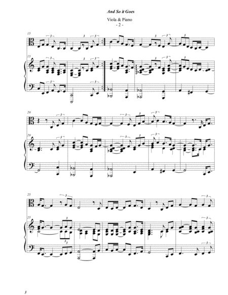 Billy Joel And So It Goes For Viola Piano Page 2