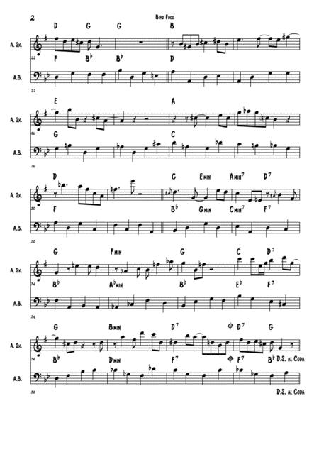 Bird Food Score Alto Sax Acoustic Bass Page 2