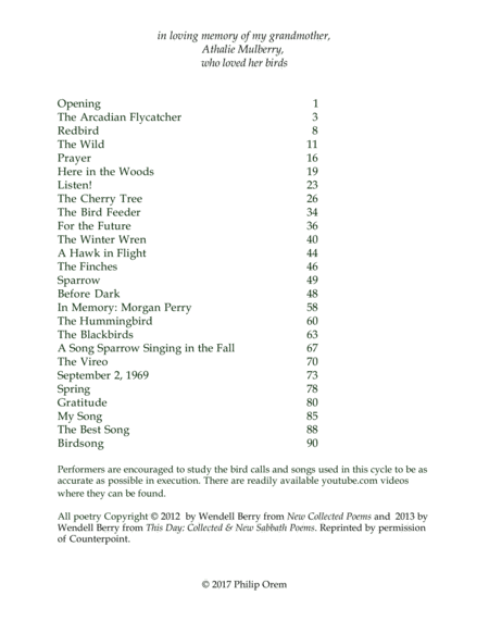 Bird Songs Page 2