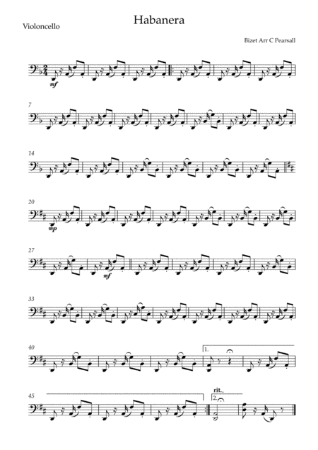 Bizet Habanera Violin Cello Duo Page 2