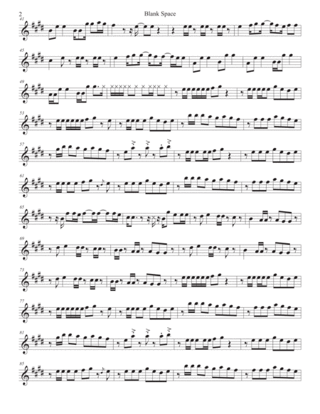 Blank Space Alto Sax Page 2