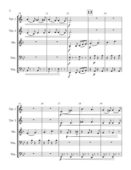 Blaze Of Honor For Brass Quintet Page 2