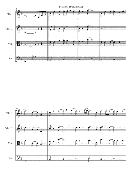 Bless The Broken Road For String Quartet In F Intermediate Page 2