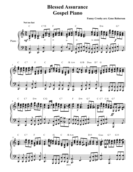 Blessed Assurance Gospel Piano Page 2