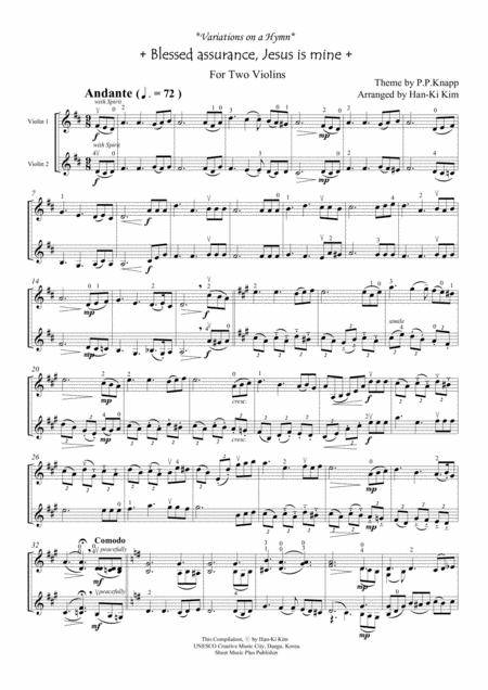 Blessed Assurance Jesus Is Mine For Violin Duet Page 2