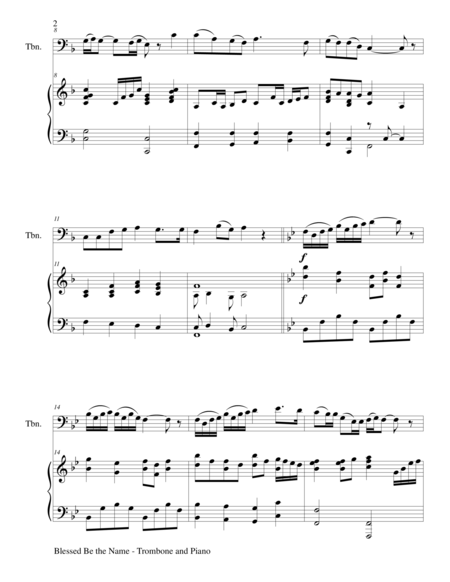 Blessed Be The Name Duet Trombone And Piano Score And Parts Page 2