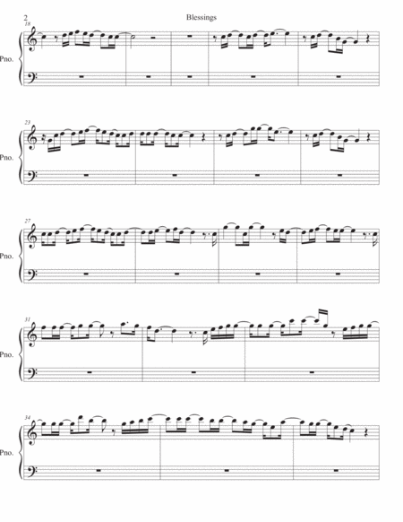 Blessings Easy Key Of C Piano Page 2