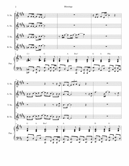 Blessings For Saxophone Quartet Page 2