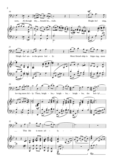 Blow Blow Thou Winter Wind Baritone Solo Page 2