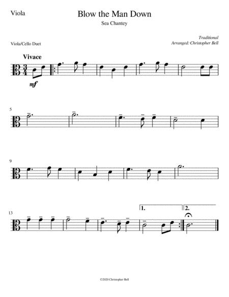 Blow The Man Down Easy Viola Cello Duet Page 2