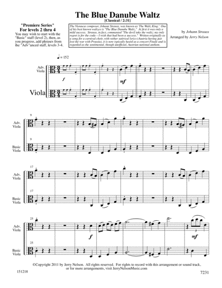 Blue Danube Waltz Arrangements Level 2 4 For Viola Written Accomp Page 2