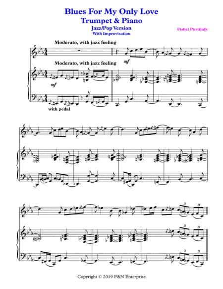 Blues For My Only Love With Improvisation For Trumpet And Piano Video Page 2