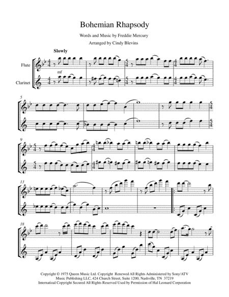 Bohemian Rhapsody For Flute And Clarinet Page 2