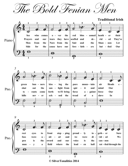 Bold Fenian Men Easiest Piano Sheet Music Page 2