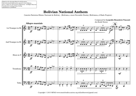 Bolivian National Anthem For Brass Quintet Cancin Patriotica Himno Nacional De Bolivia Page 2