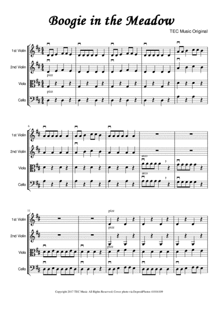 Boogie In The Meadow For Beginning String Quartets And Orchestras Page 2