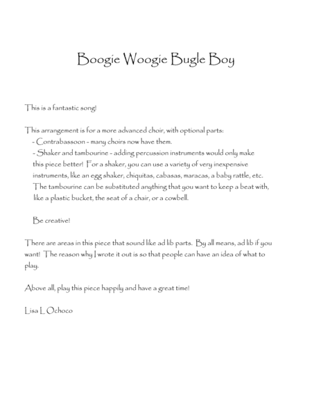 Boogie Woogie Bugle Boy For Double Reed Choir Page 2