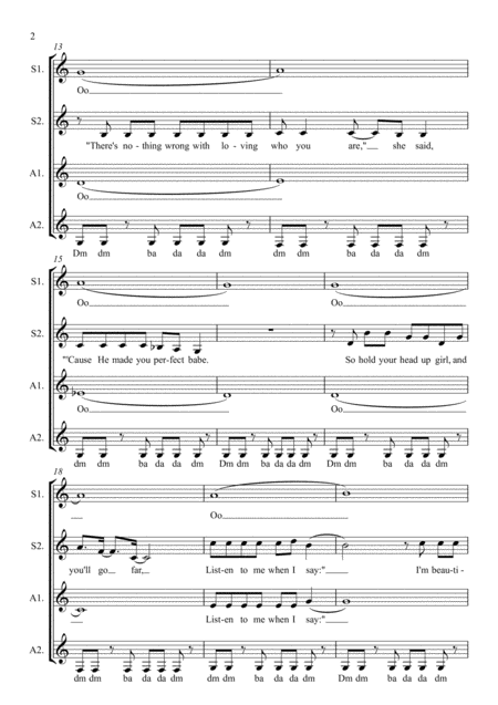 Born This Way Ssaa A Capella Page 2