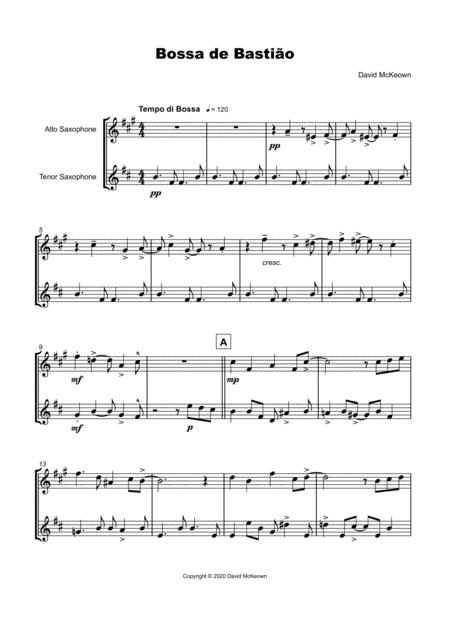 Bossa De Bastio For Alto And Tenor Saxophone Duet Page 2