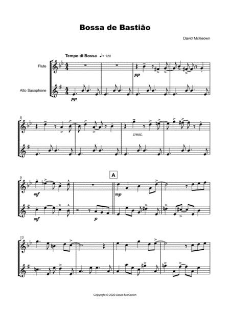 Bossa De Bastio For Flute And Alto Saxophone Duet Page 2