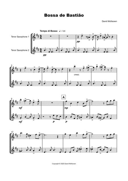 Bossa De Bastio For Tenor Saxophone Duet Page 2