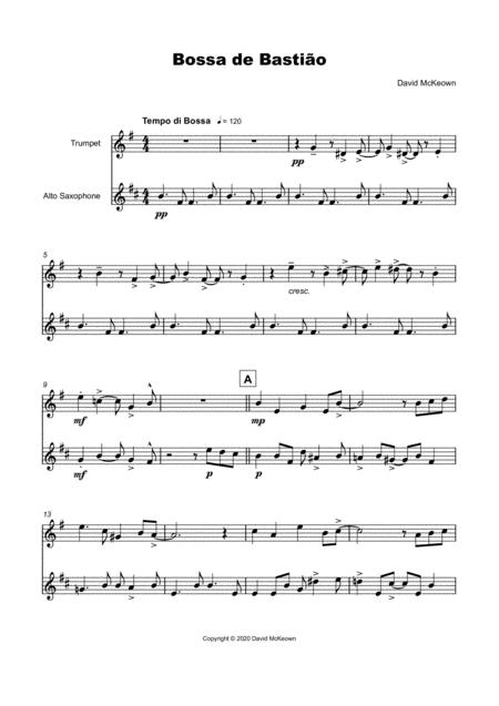 Bossa De Bastio For Trumpet And Alto Saxophone Duet Page 2