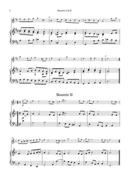 Bourree 1 2 From Suite No 1 Bwv 1066 For Flute And Piano Page 2