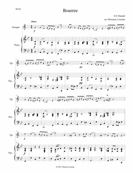 Bourree For Trumpet Piano Page 2