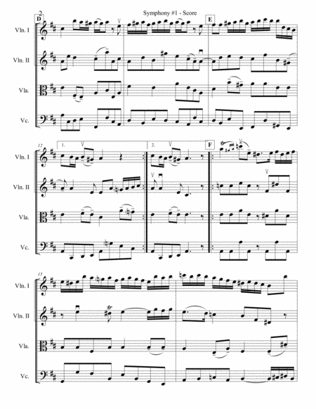 Boyce Symphony 1 1st Mvt For String Quartet Page 2