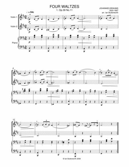 Brahms Four Waltzes Op 39 For Two Violins Piano Page 2